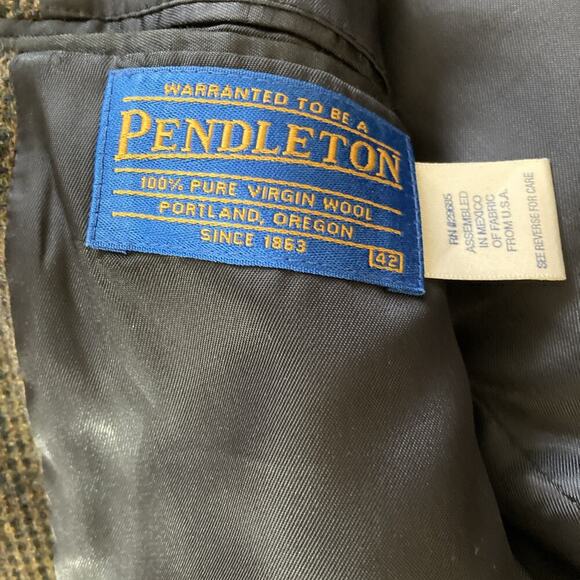 Pendleton Men's Virgin Wool Tweed Blazer Sz 42 Elbow Patches Sport Coat Gray - Picture 9 of 9